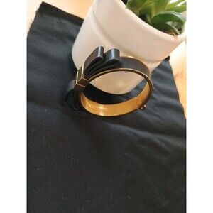 Vince Camuto Women's Black Leather And Gold Tone Magnet Bracelet